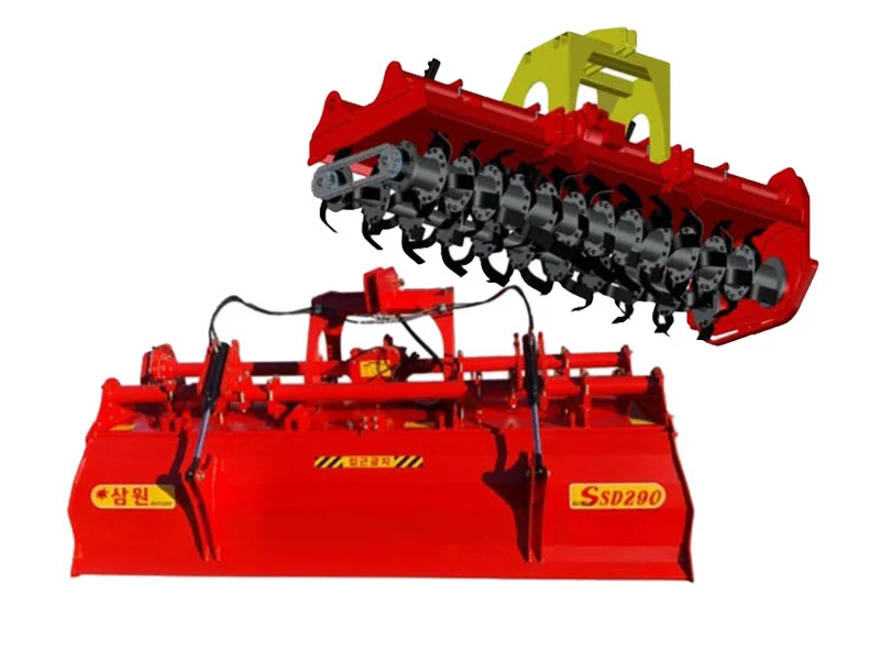 Premium red dual-shaft rotary tiller SSD290 manufactured by ORATEXCA