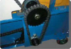 Heavy duty chain and sprocket drive on ORATEXCA GK7 hose reel