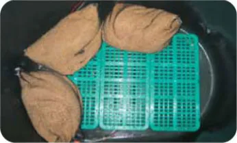 Placing rice seed nets on the ORATEXCA GK7 germinator base